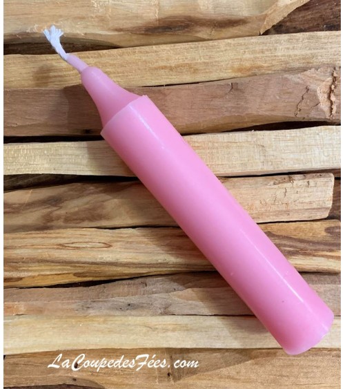 Petit Cierge rose en cire végétale