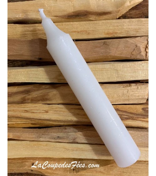 Petit cierge blanc en cire naturelle