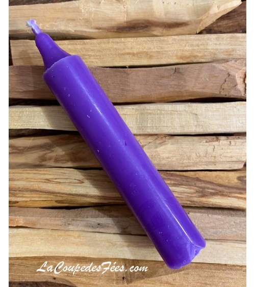 Petit cierge violet en cire végétale
