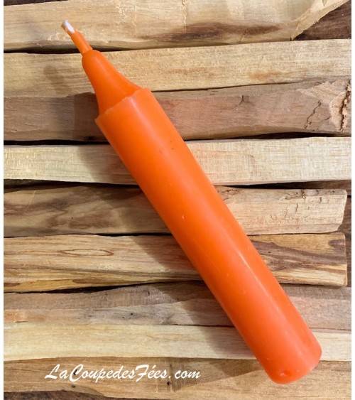 Petit cierge orange en cire végétale
