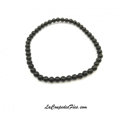 Bracelet en Obsidienne Noire (4 mm)