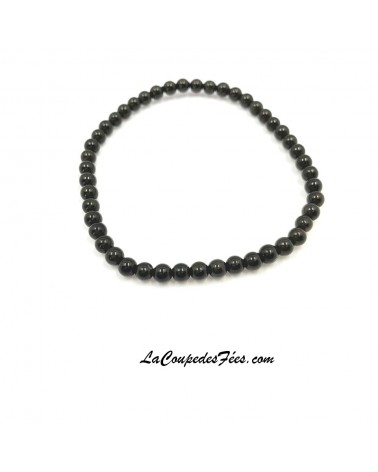Bracelet en Obsidienne Noire (4 mm)
