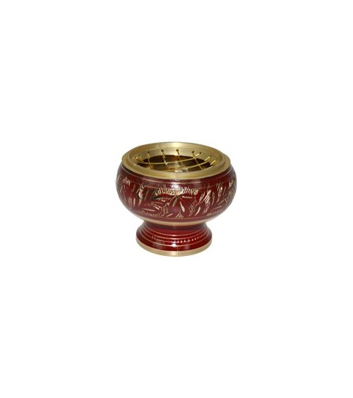 Encensoir en Laiton Rouge et Or – 5,5 x 4 cm