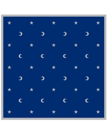 Nappe Bleue Lunes et Etoiles (80x80)