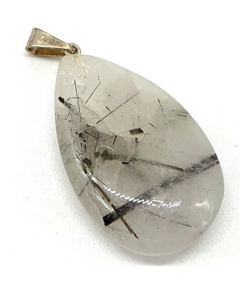 Pendentif Larme Quartz Tourmaline