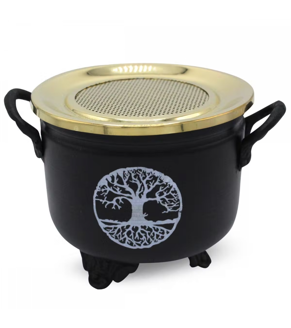 Encensoir Chaudron Arbre de vie avec couvercle