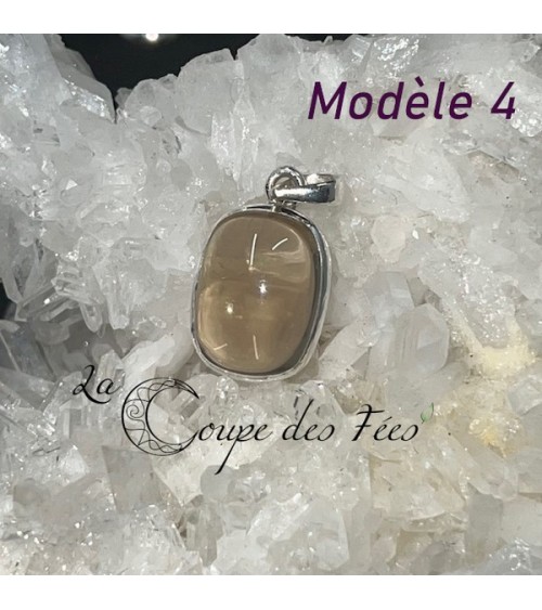 Pendentif Quartz fumé & Argent