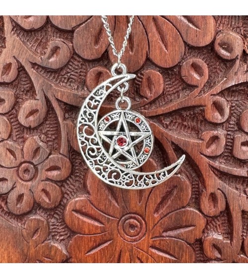 collier lune et pentacle