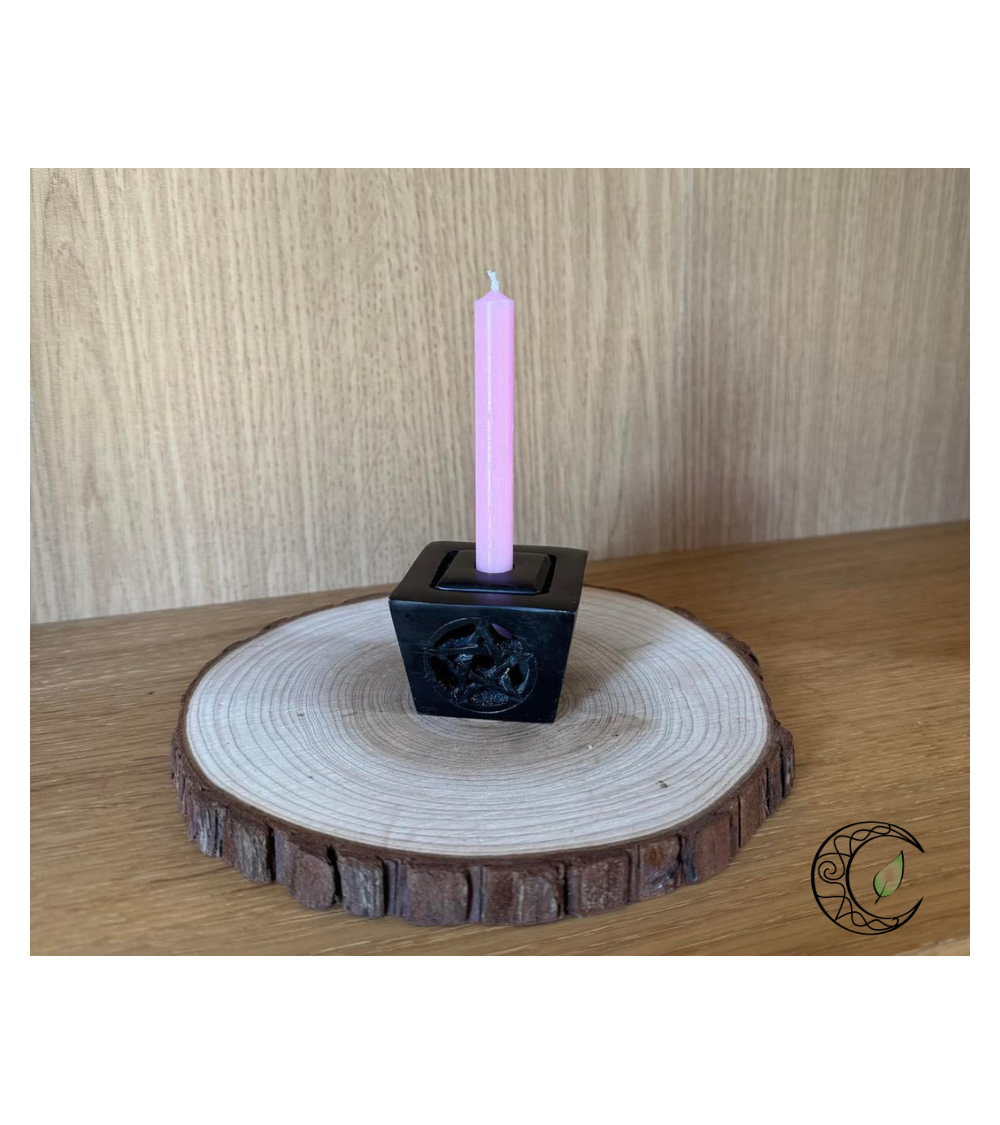 Mini Cierge rose en cire végétale