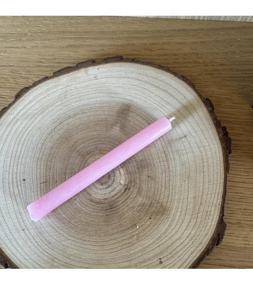 Mini Cierge rose en cire végétale