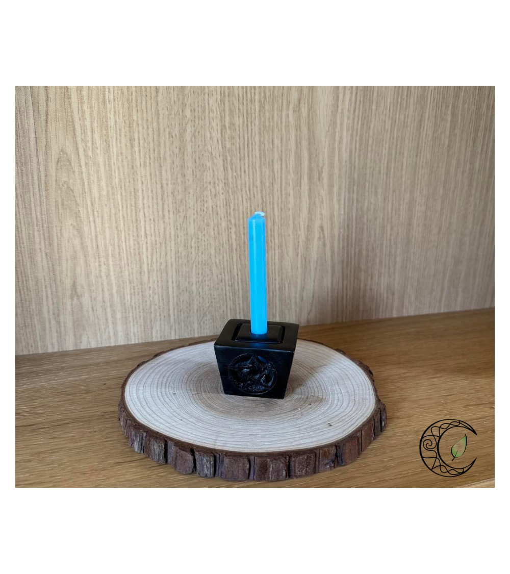 Mini cierge Bleu en cire végétale