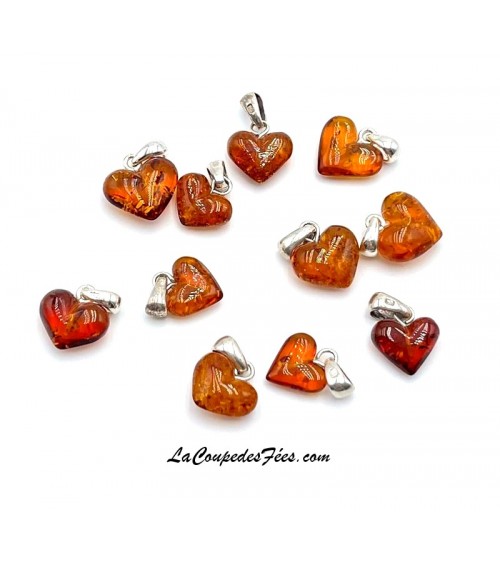 Pendentif Coeur en Ambre