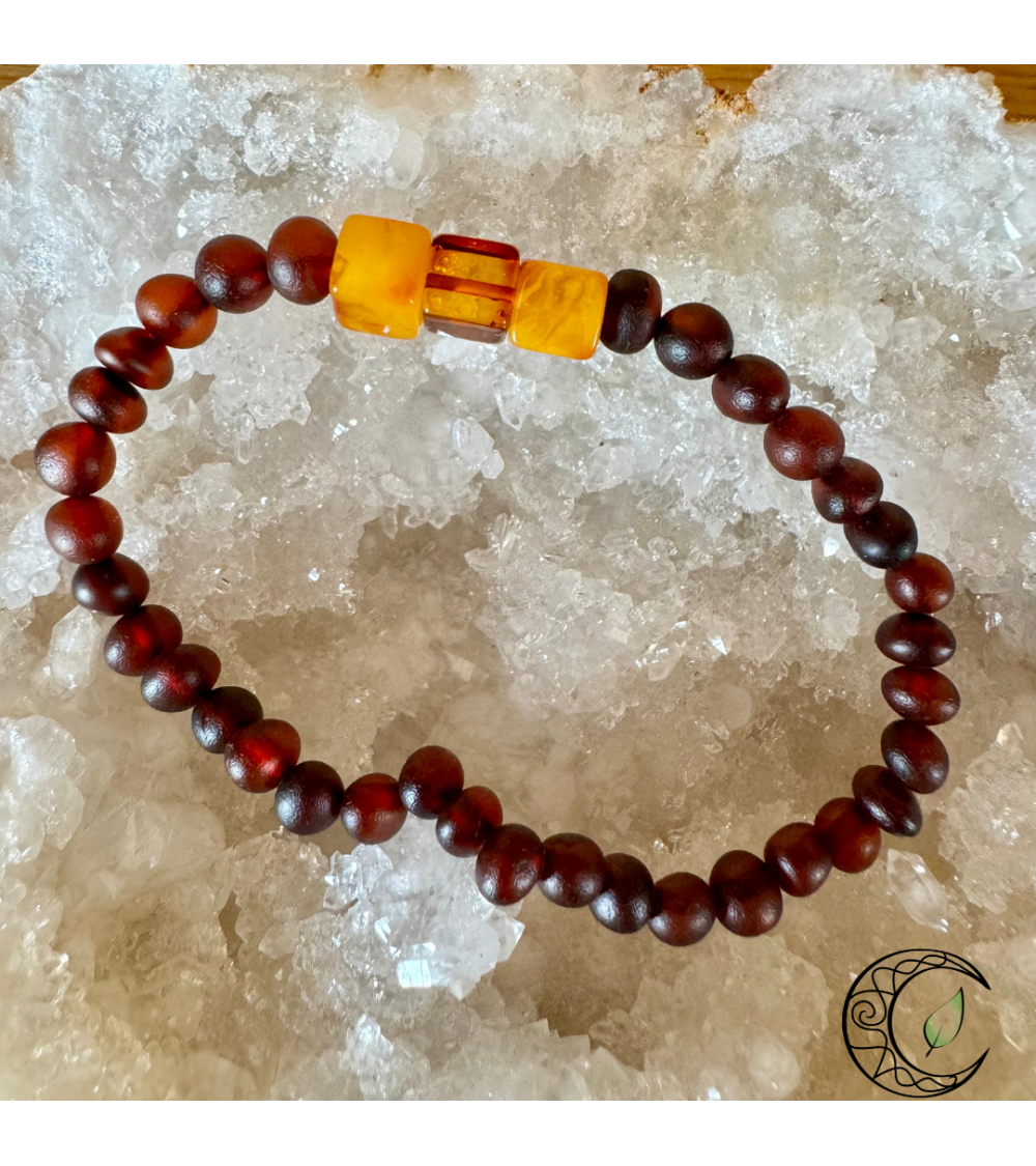 Bracelet homme Ambre dépoli