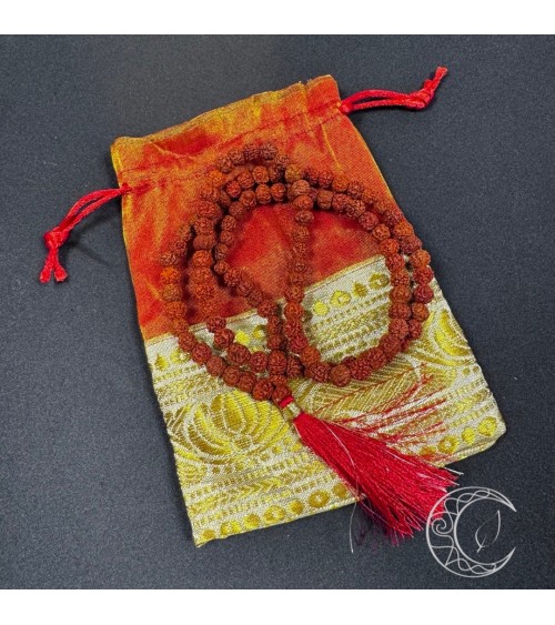 Mâla Rudraksha, floche rouge