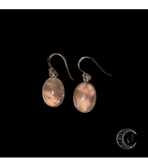 Boucles d'oreilles Quartz Rose Argent 925