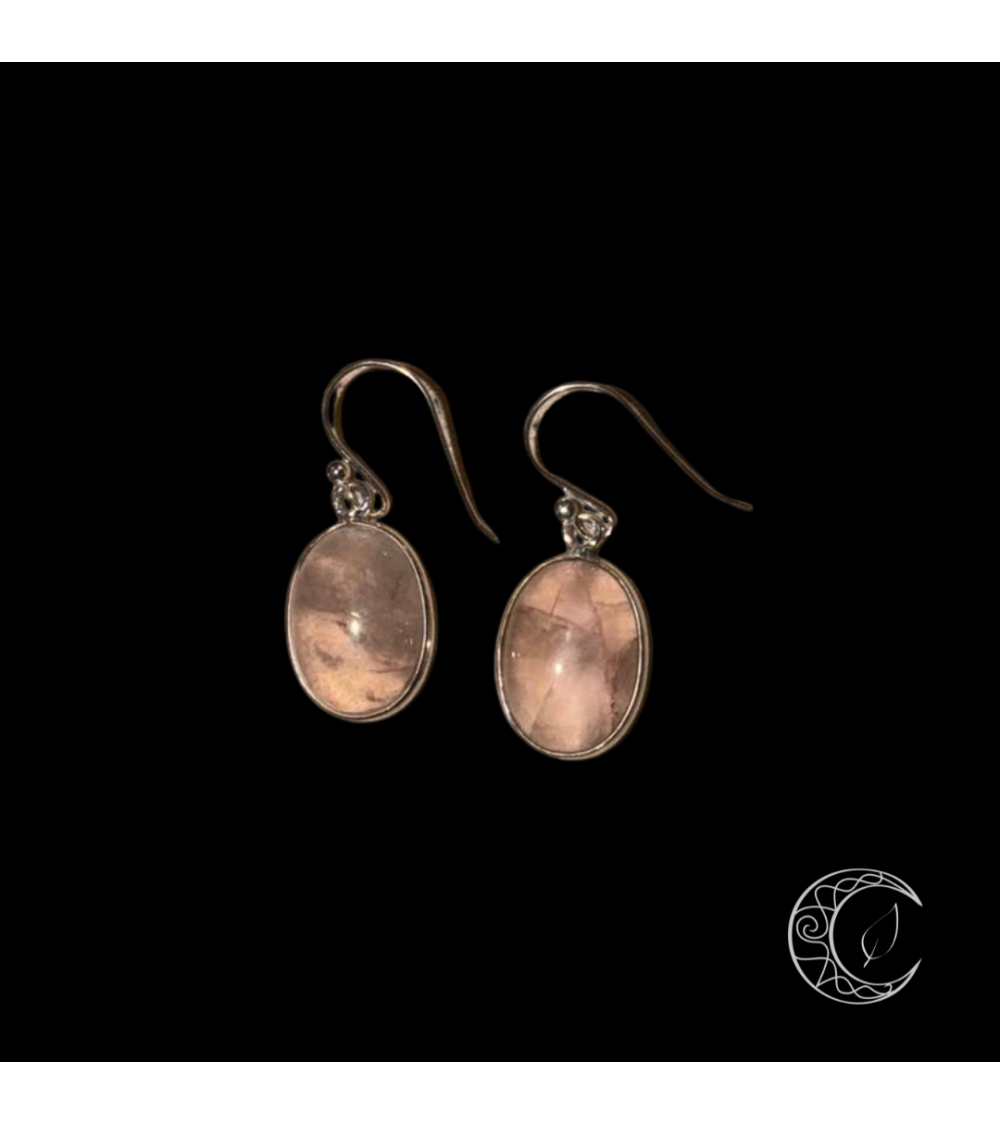 Boucles d'oreilles Quartz Rose Argent 925