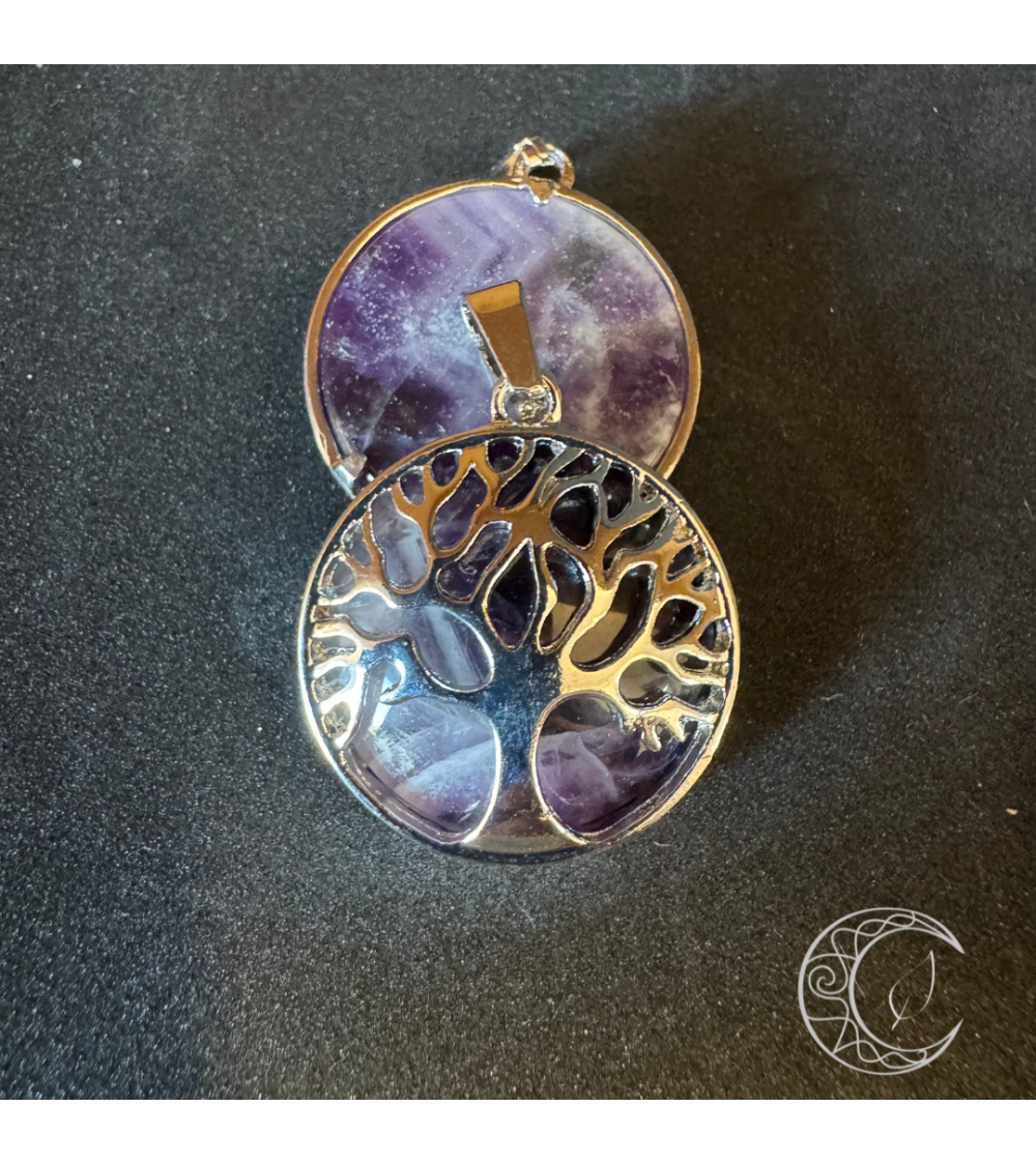 Pendentif Métal Abre de Vie Amethyste