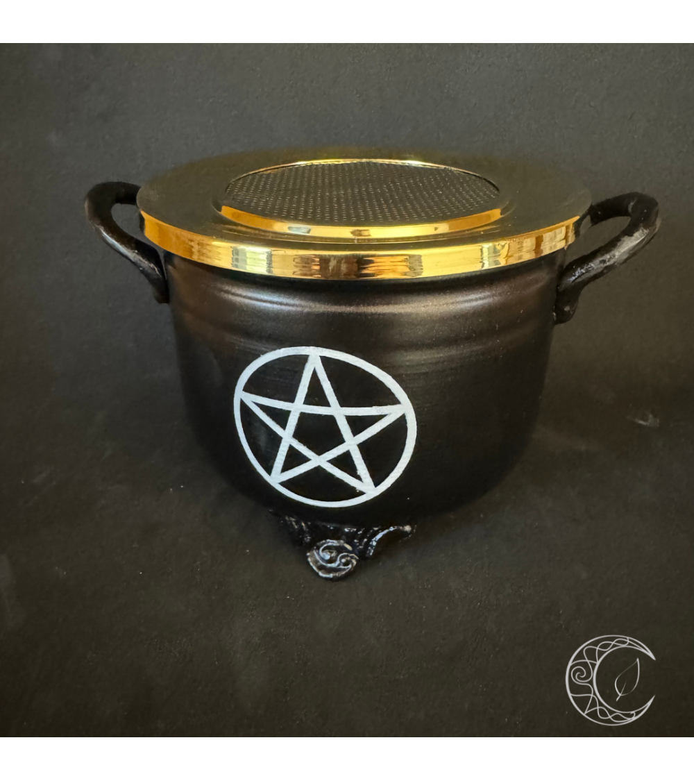 Encensoir Chaudron Pentacle avec couvercle