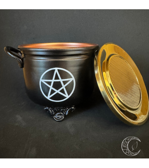 Encensoir Chaudron Pentacle avec couvercle