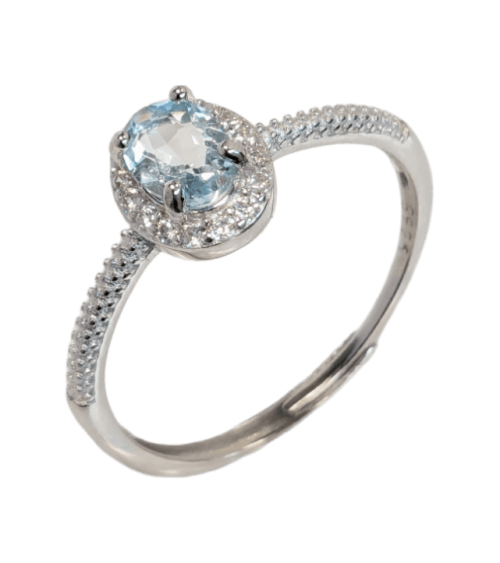 Bague en aigue marine AAA et Argent 925