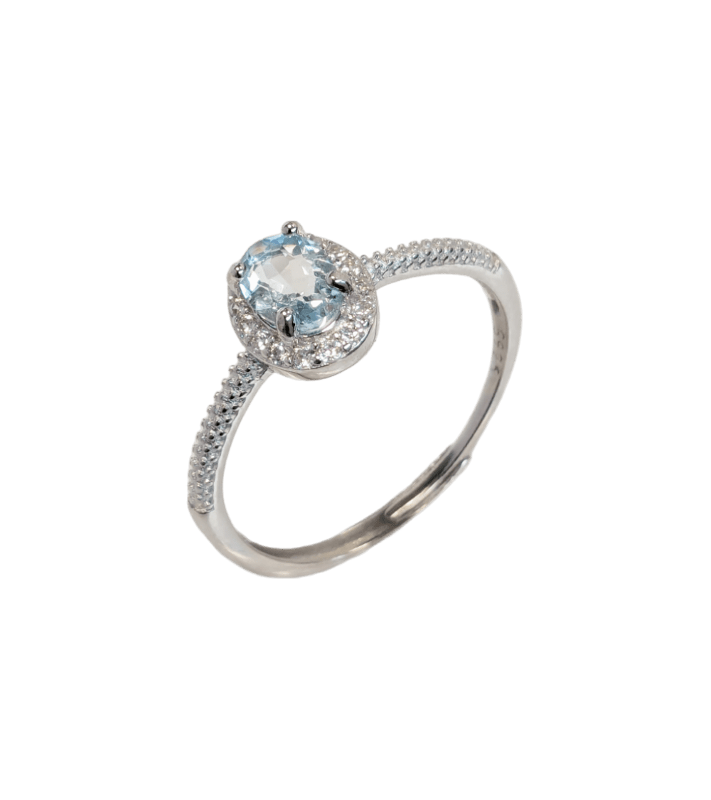 Bague en aigue marine AAA et Argent 925