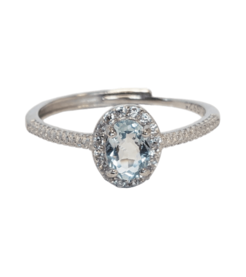 Bague en aigue marine AAA et Argent 925