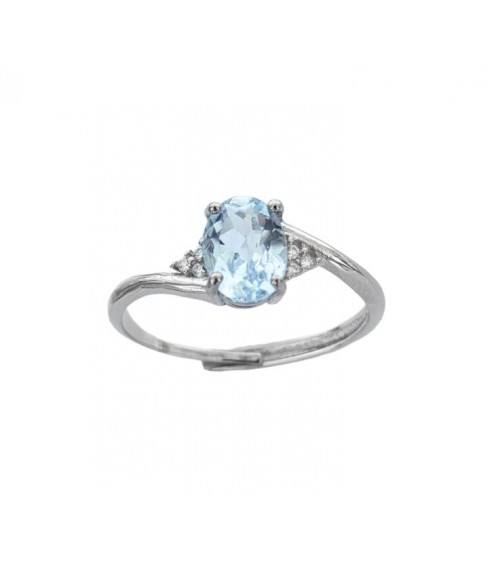 Bague en topaze AA et cuivre blanc
