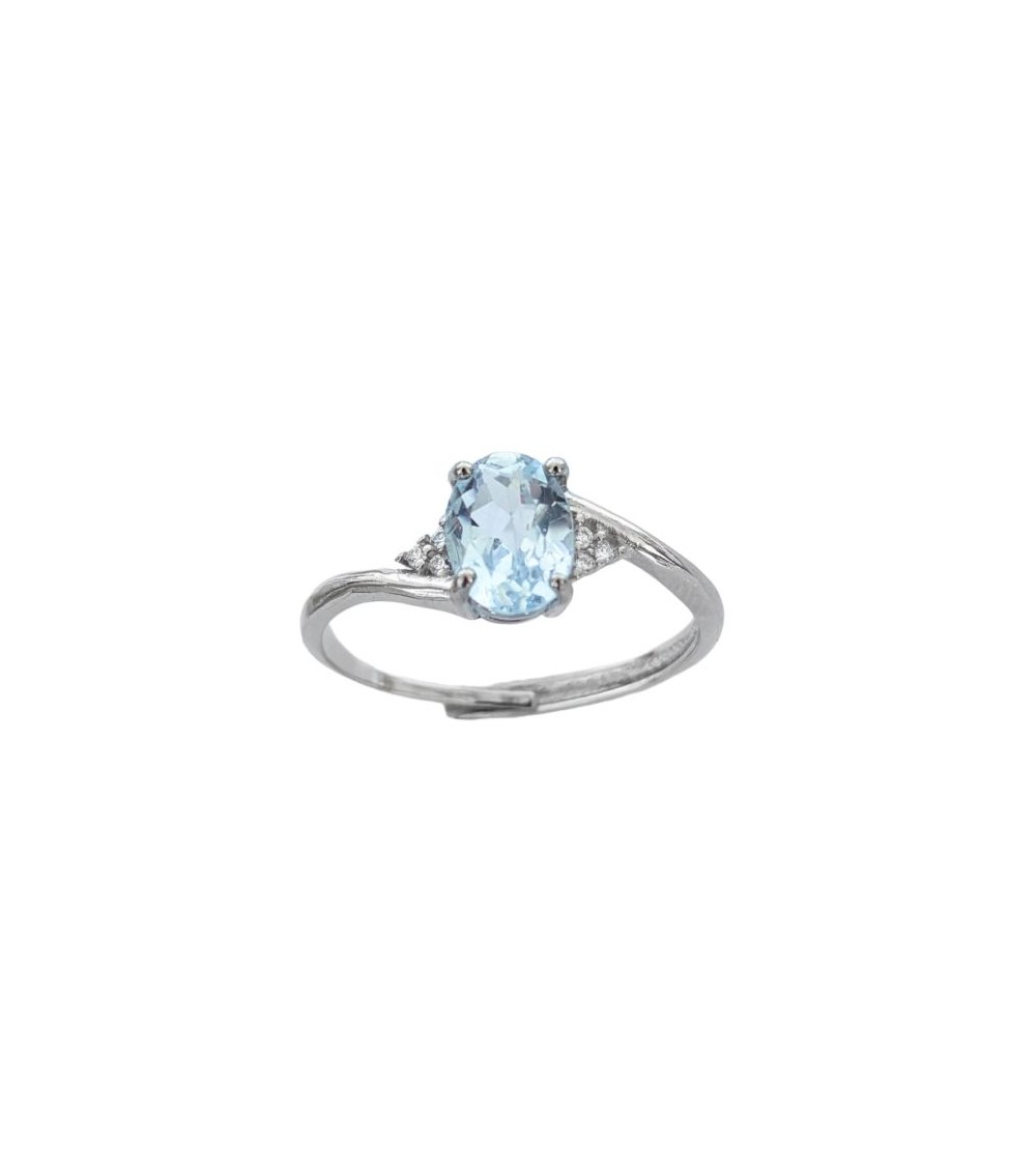 Bague en topaze AA et cuivre blanc