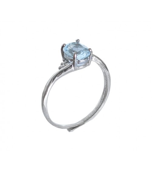 Bague en topaze AA et cuivre blanc