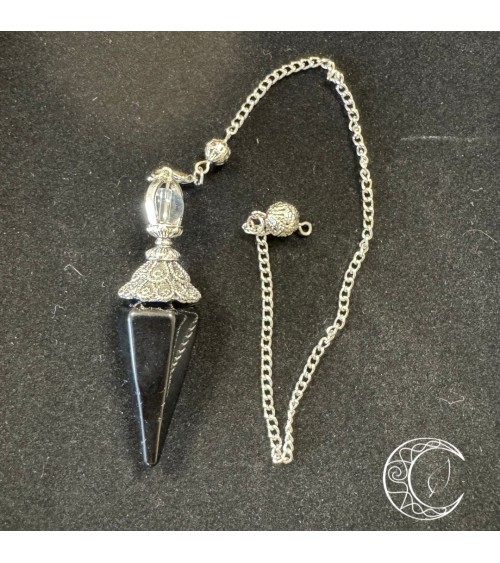 Pendule Obsidienne noire et métal