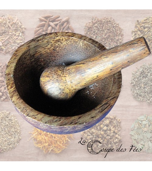 Mortier et pilon en Bois de Palmier