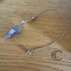 Pendule Améthyste à Facettes & Métal – Élégance & Intuition