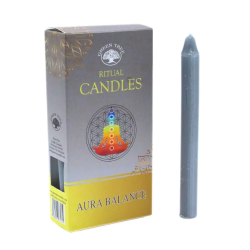 Bougies rituelles Equilibre de l'Aura - Grises 10 Pièces