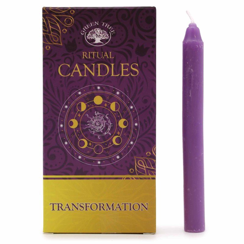Bougies rituelles Transformation- Violettes 10 Pièces