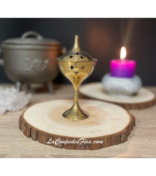 Encensoir sur Pied en Laiton – 15 cm de hauteur