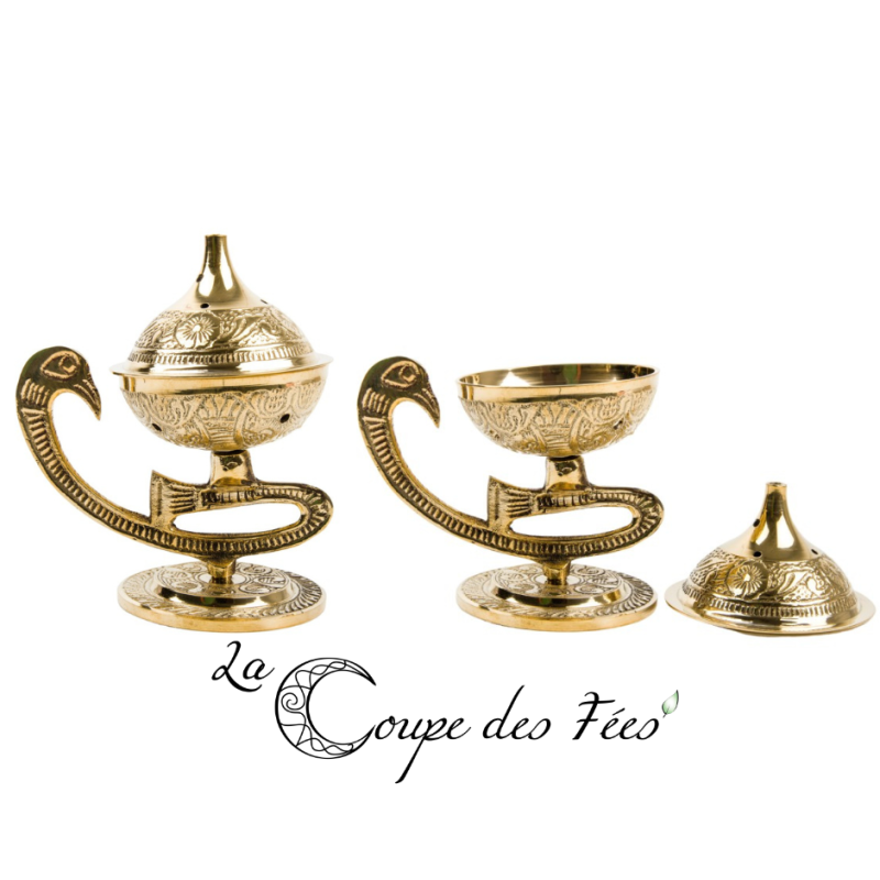 Encensoir en Laiton Ciselé – Forme Lampe d’Aladin