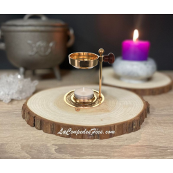 Encensoir en Laiton Ciselé Réglable à Bougie – H 11 cm, Ø 8 cm