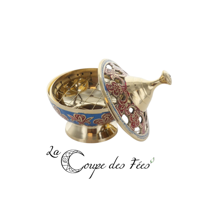 Encensoir Antique en Laiton Émaillé