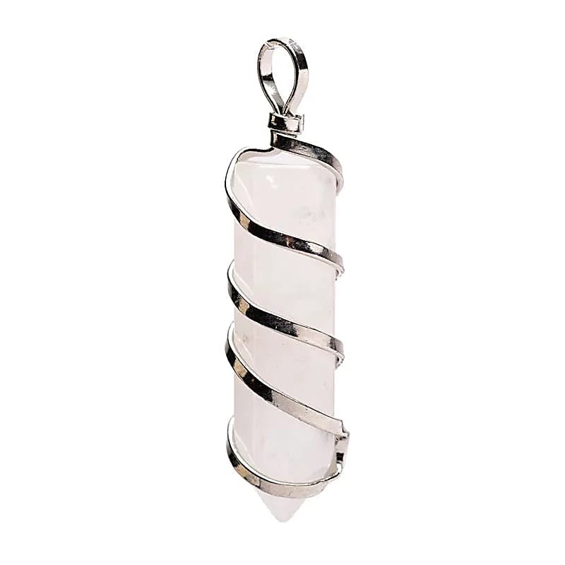 Pendentif Cristal de roche enlacé