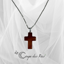Pendentif Croix en Cornaline
