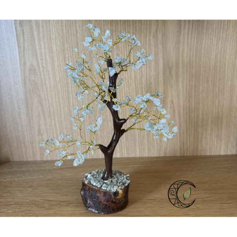 Arbre du Bonheur en Aigue-Marine – 22 cm