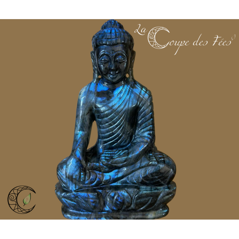 Statue de Bouddha en Labradorite – Qualité Extra 2