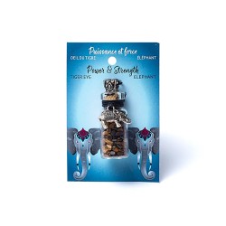 Fiole à Intention – Œil de Tigre & Éléphant "Puissance et Force"