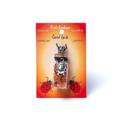 Fiole à Intention – Cornaline & Coccinelle "Bonne Chance"