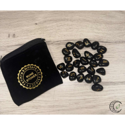 Runes en Agate Noire – Pierre Naturelle