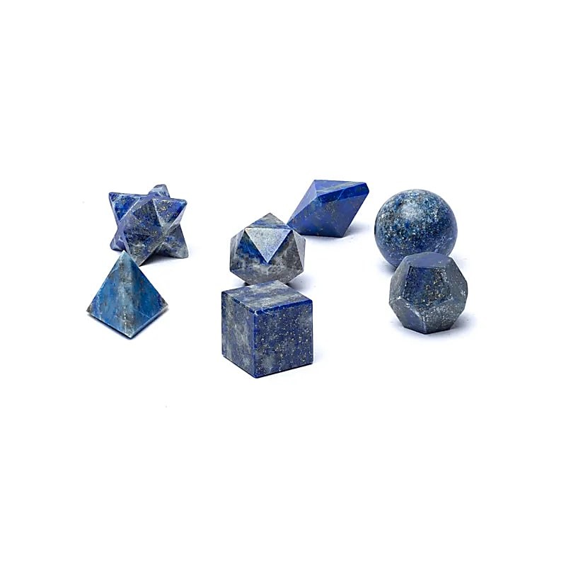 Ensemble de 7 Solides de Platon – Lapis Lazuli (~2 cm)