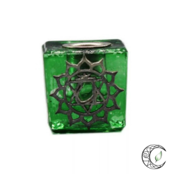Bougeoir Cube "Anahata" – Chakra du Cœur (Pour Minis Cierges)