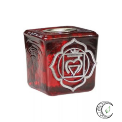 Bougeoir Cube "Muladhara" – Chakra Racine (Pour Minis Cierges)