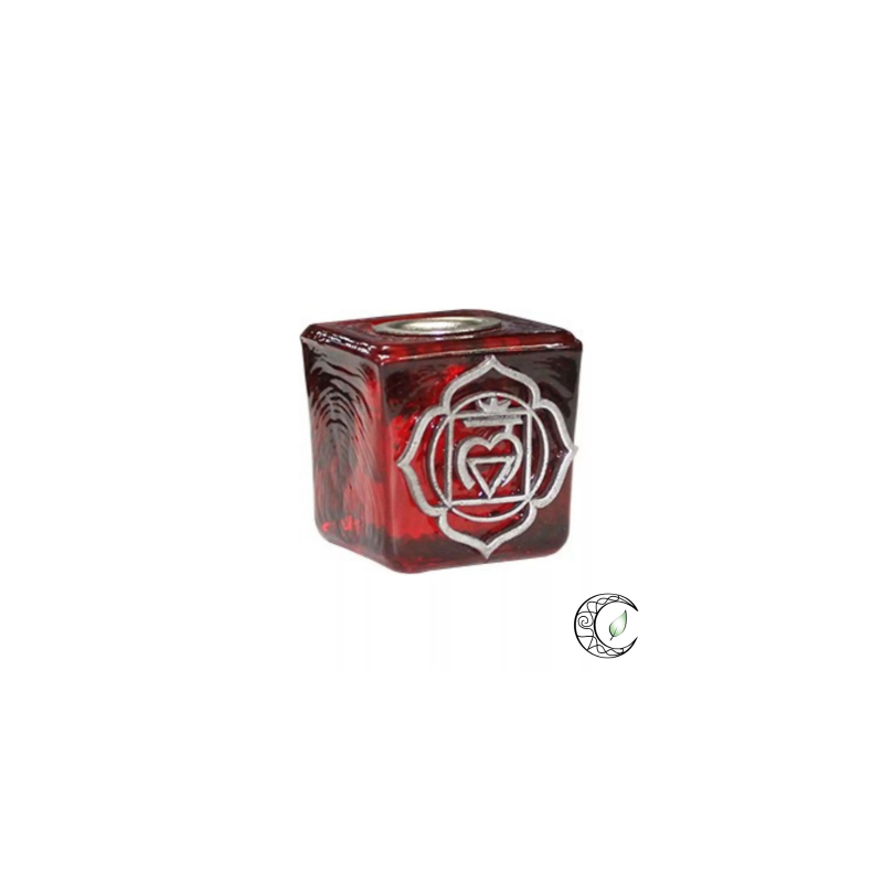 Bougeoir Cube "Muladhara" – Chakra Racine (Pour Minis Cierges)