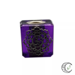 Bougeoir Cube "Sahasrara" – Chakra Coronal (Pour Minis Cierges)